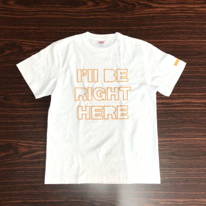 Tシャツ　RIGHT HERE （オレンジ・XL）